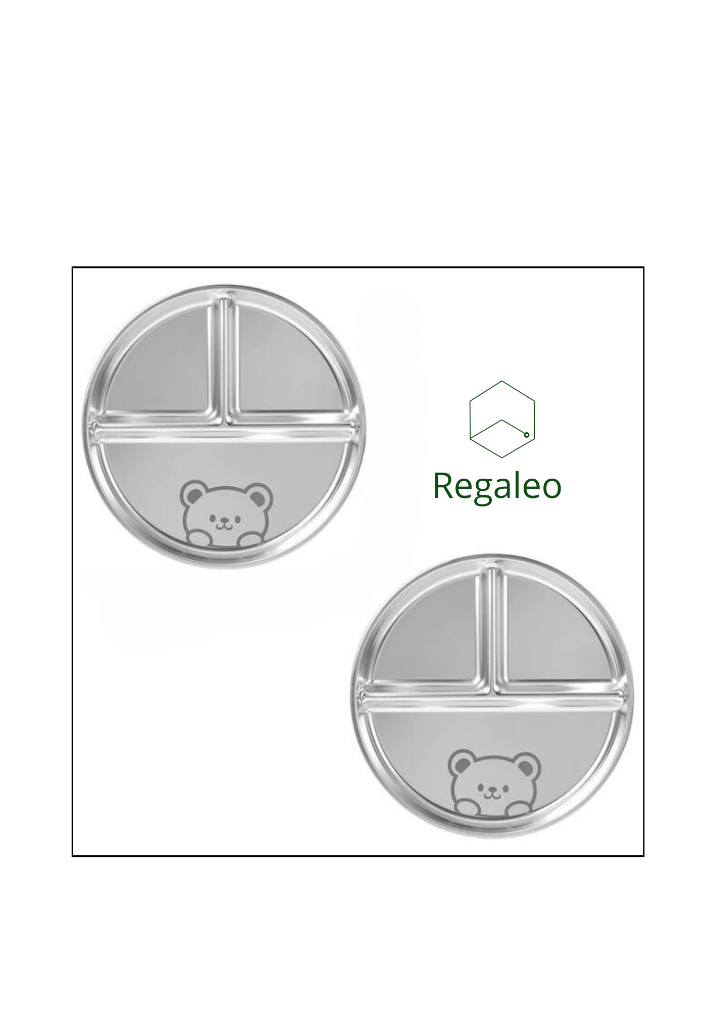 Stainless Steel Children's Plates with Divider Passed