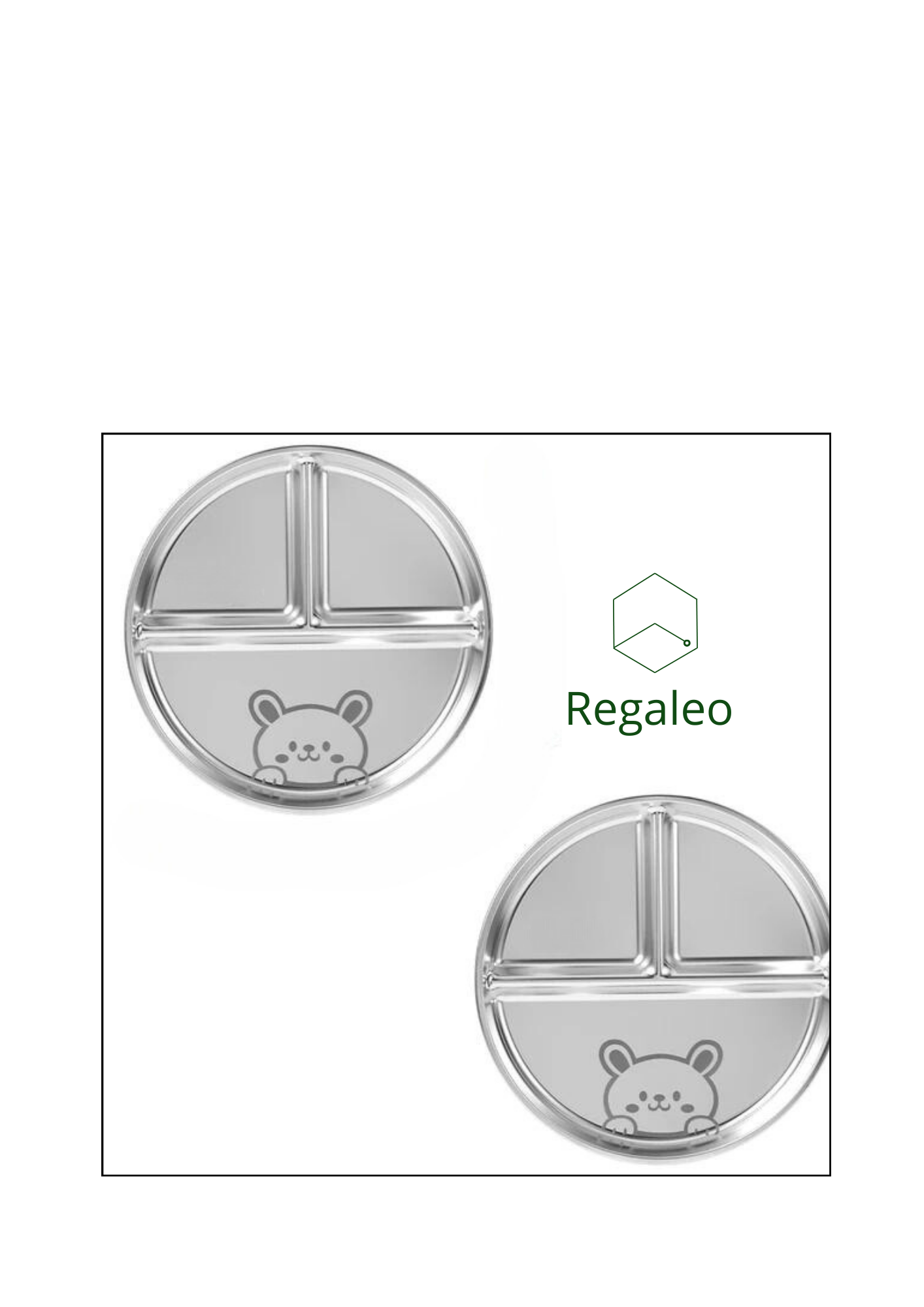 Stainless Steel Children's Plates with Divider Passed