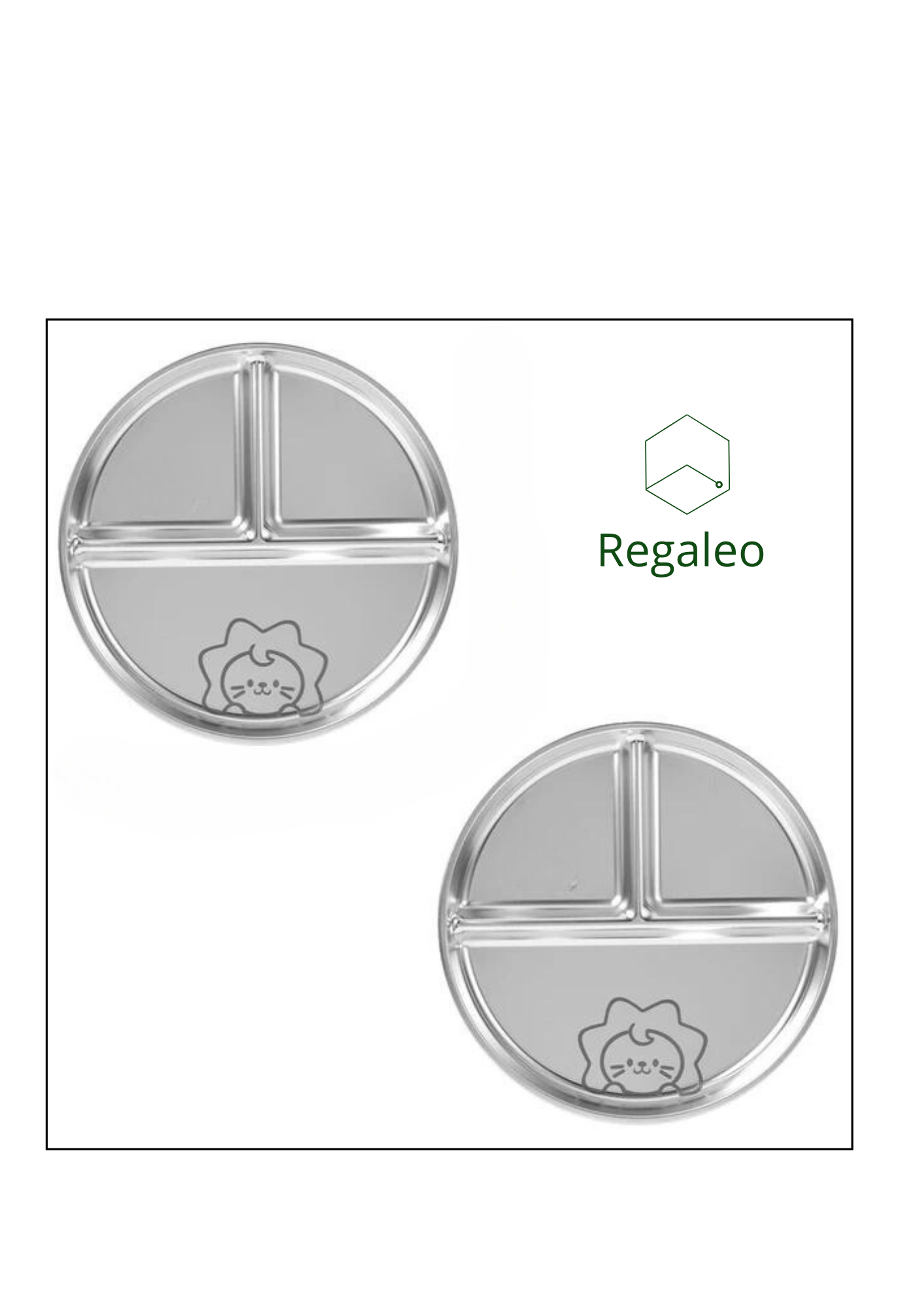 Stainless Steel Children's Plates with Divider Passed