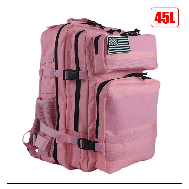 Tactical Backpack: 25L/45L, Pink, Outdoor Adventure