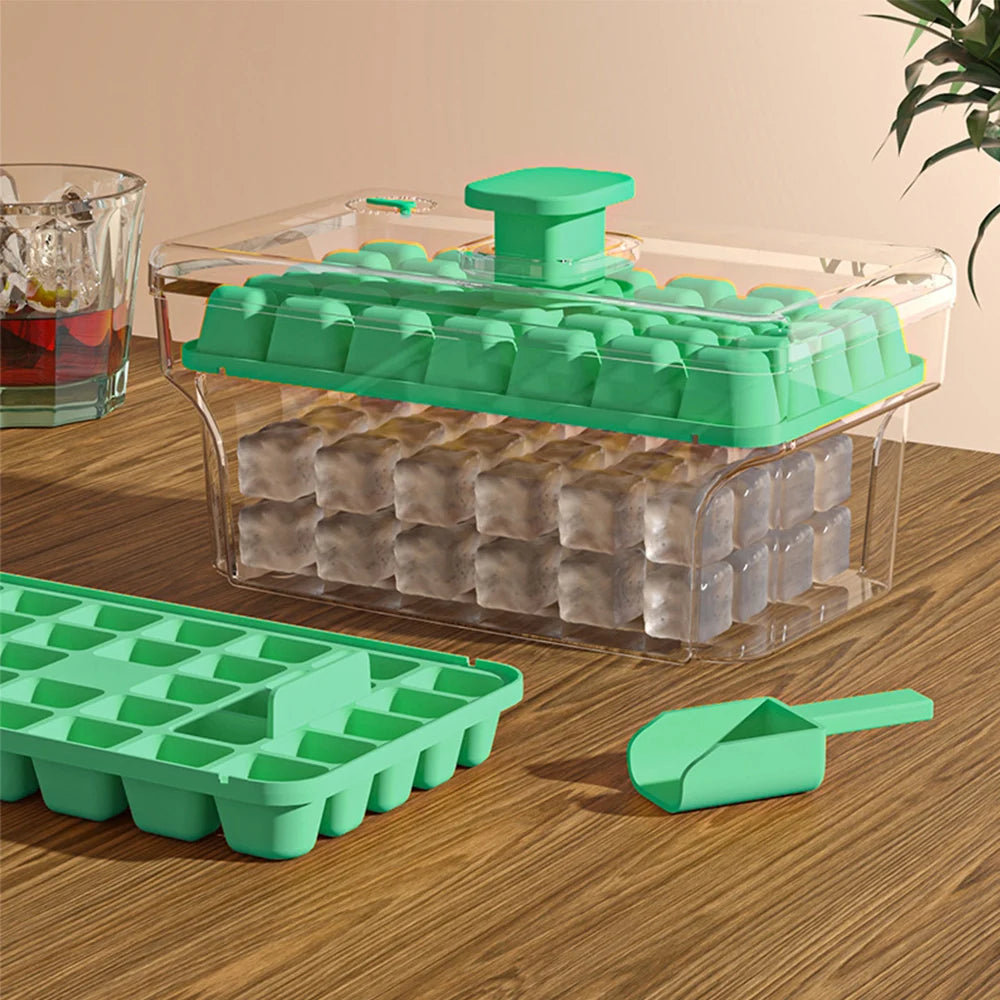 Ice Cube Set With 34 Hole Ice Tray Making Mold Press Ice Tray