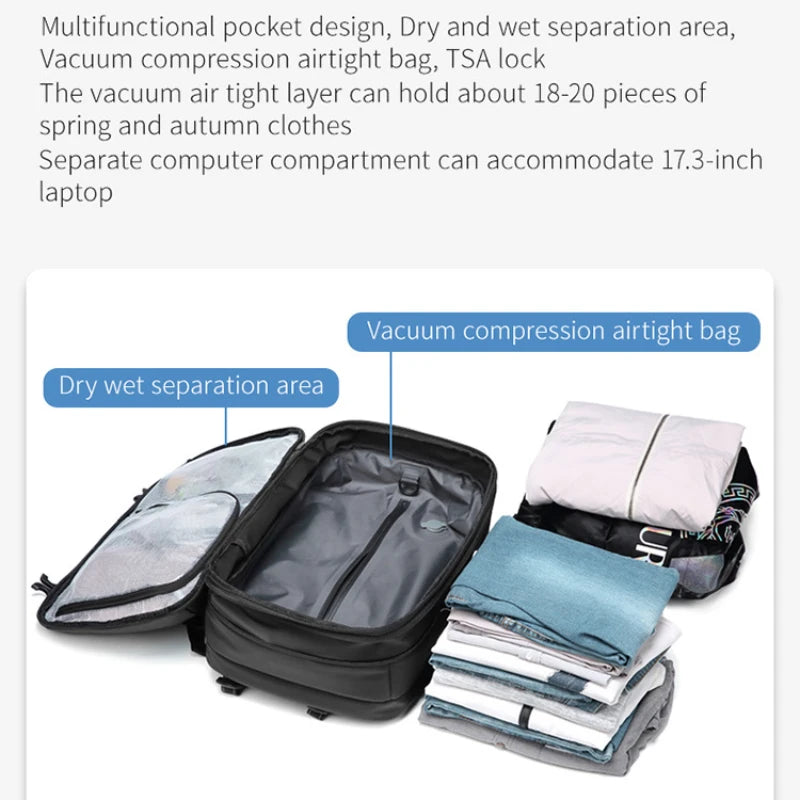 Expandable 60L Vacuum Compression Backpack