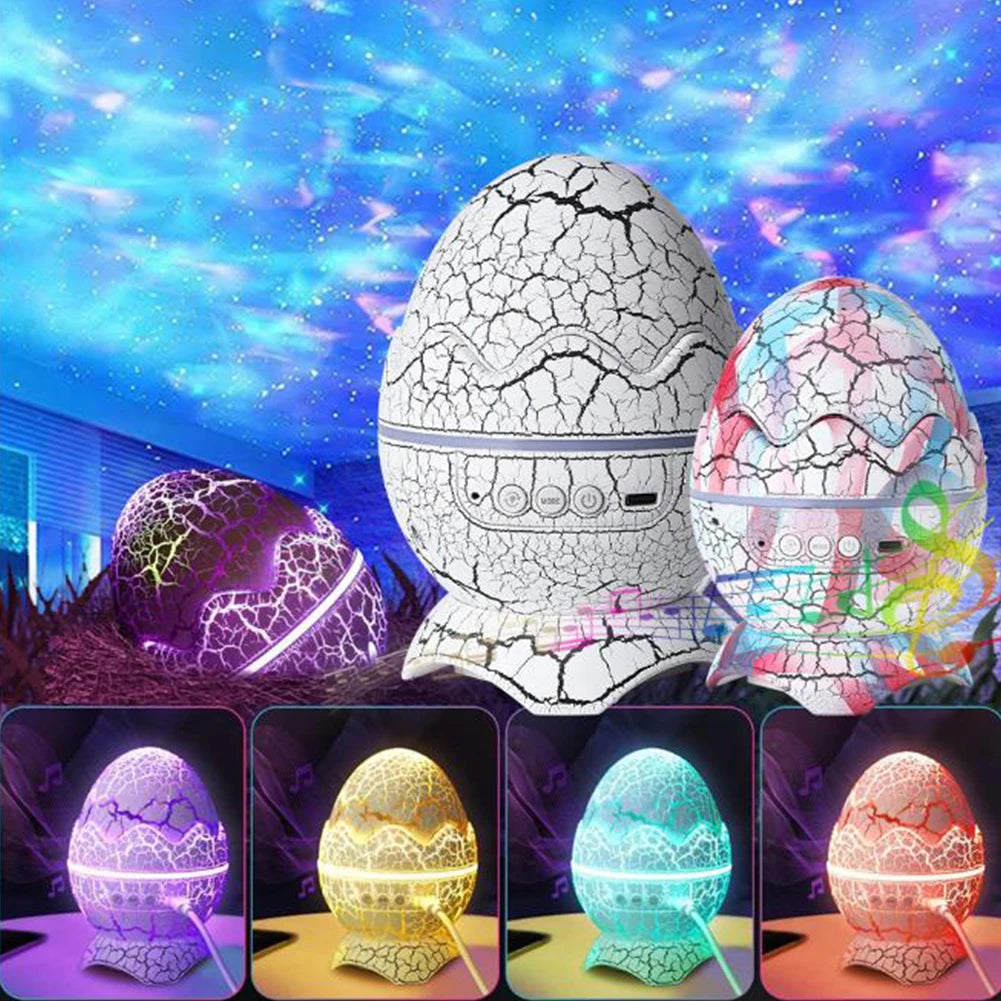 Led Dragon Egg Lamp Dinosaur Eggs Shell Galaxy Starry Projector Bluetooth-compatible Remote Control Night Lights Children Gift