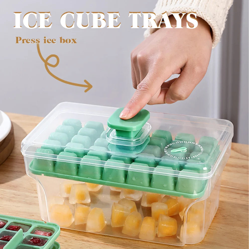 Ice Cube Set With 34 Hole Ice Tray Making Mold Press Ice Tray