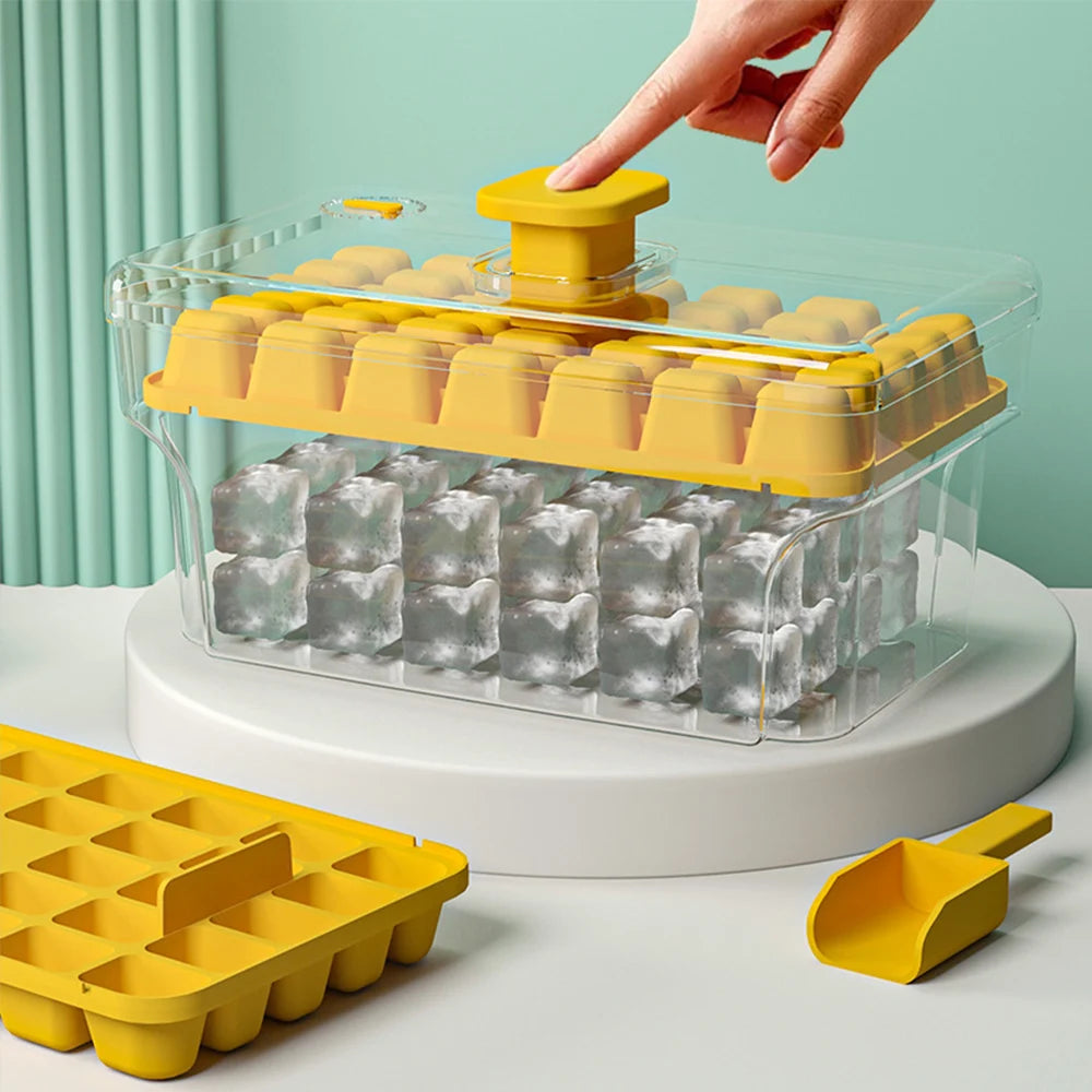 Ice Cube Set With 34 Hole Ice Tray Making Mold Press Ice Tray