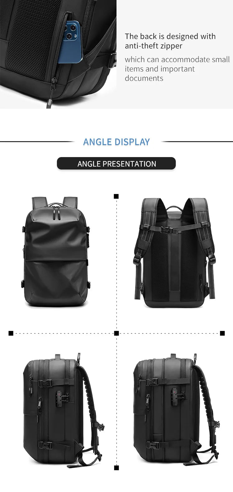 Expandable 60L Vacuum Compression Backpack