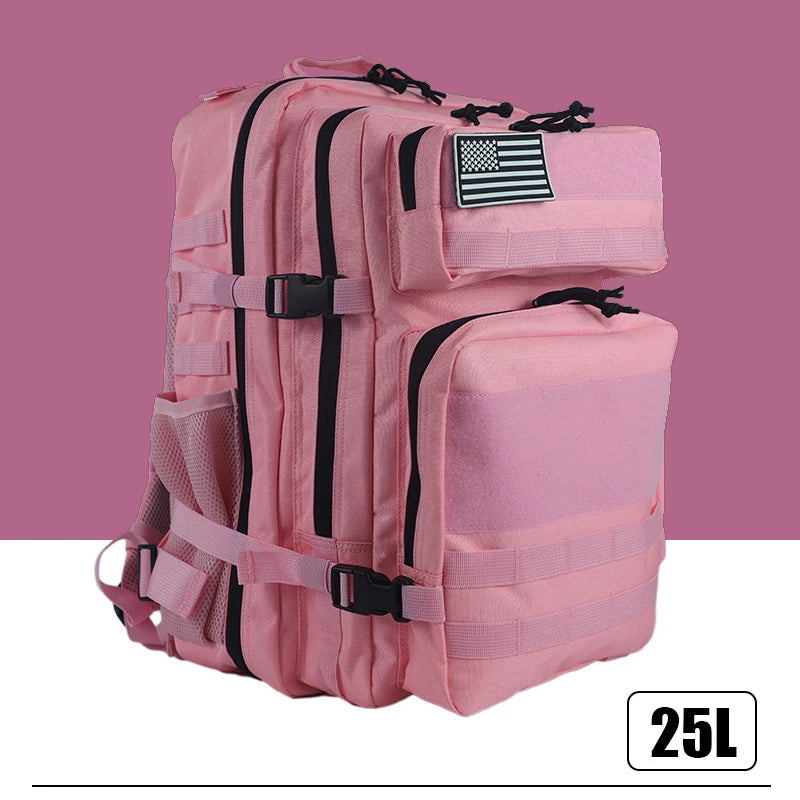 Tactical Backpack: 25L/45L, Pink, Outdoor Adventure