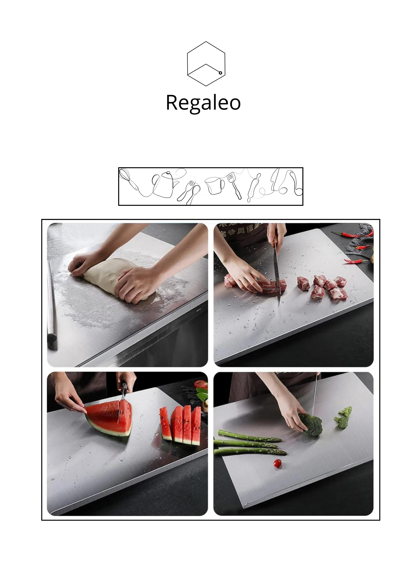 Stainless Steel Cutting Board with Edge Passed